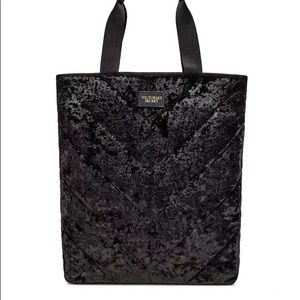 New- Victoria’s Secret Large Black Velvet Tote
